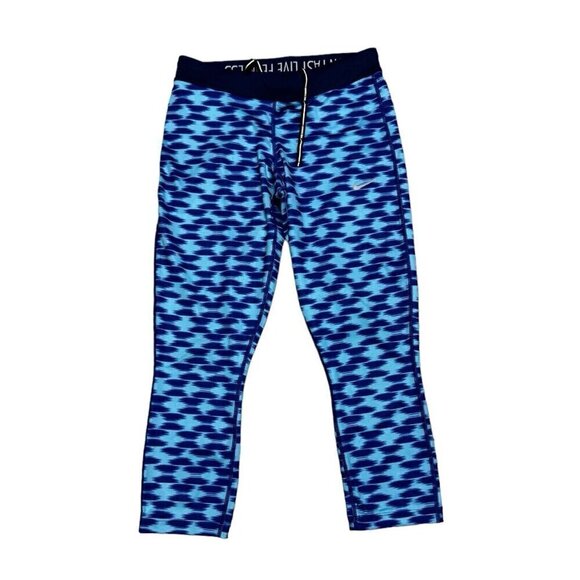 NIKE RUNNING Dri-Fit Blue Activewear Workout Gym Yoga Leggings - Small - Picture 1 of 5